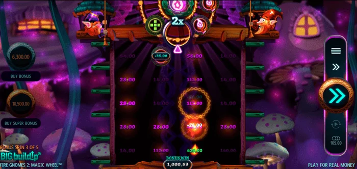 Fire Gnomes 2 Magic Wheel - grid Free Spins dengan peranan aktif